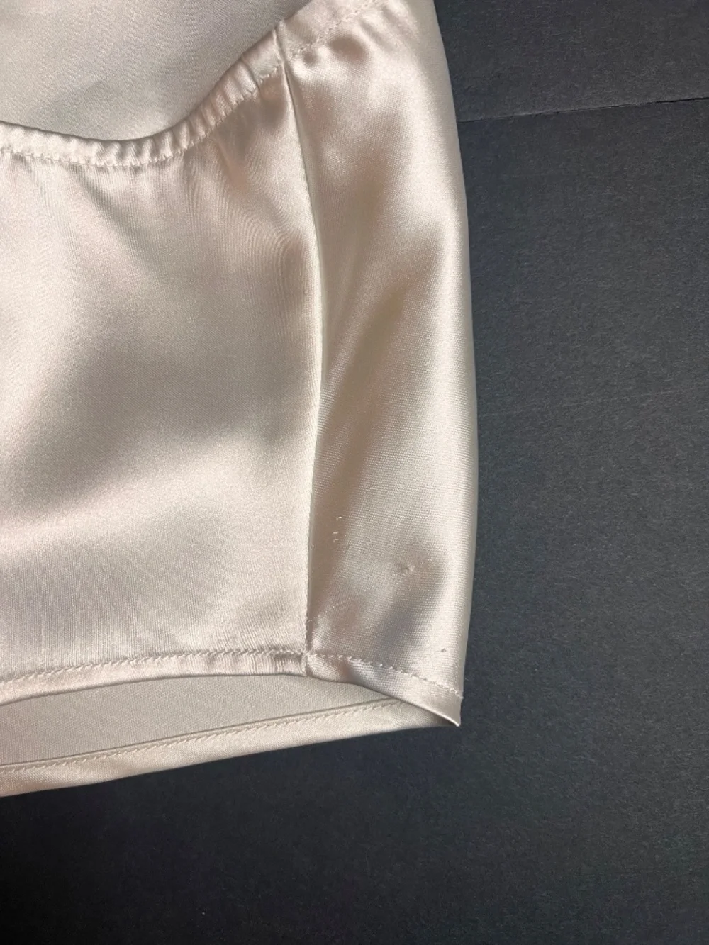 Forever 21 Ivory Satin Draped Crop Spaghetti Strap Top - Picture 7 of 7